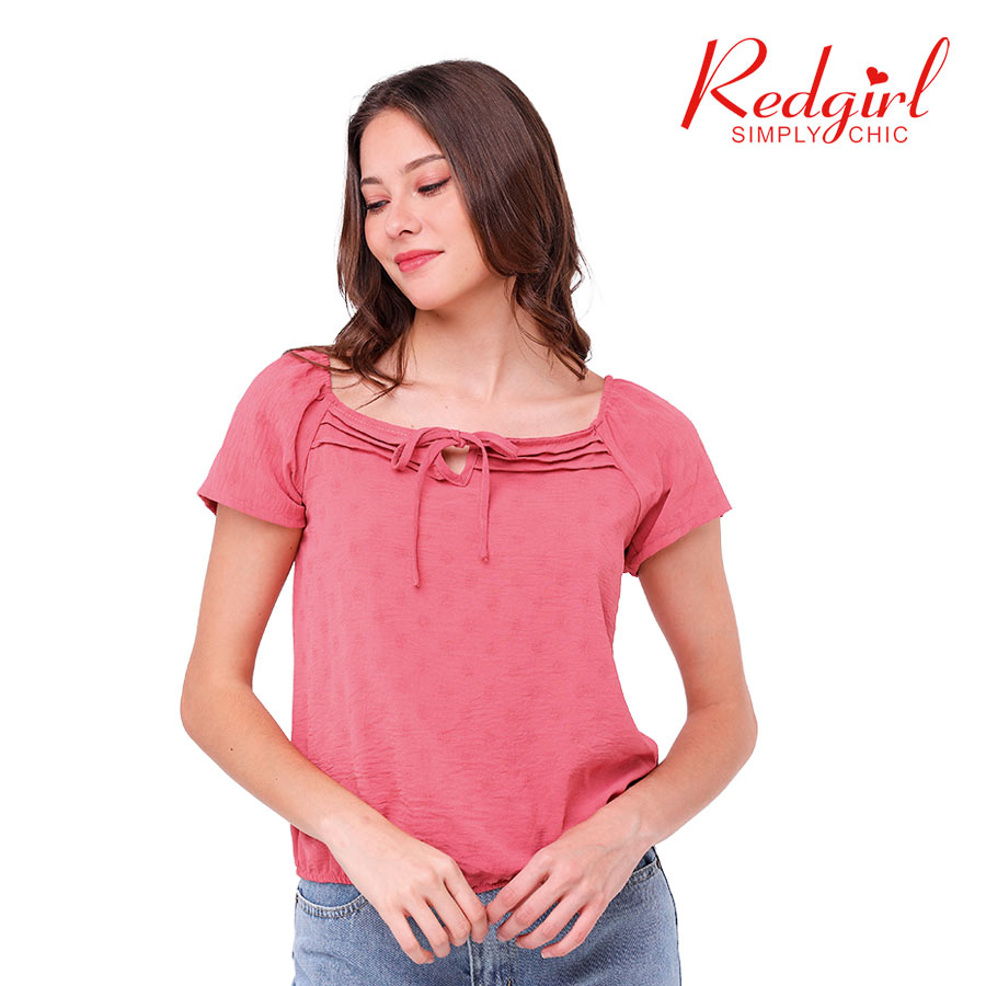 Cannaflower Puff Sleeves Blouse - Red girl