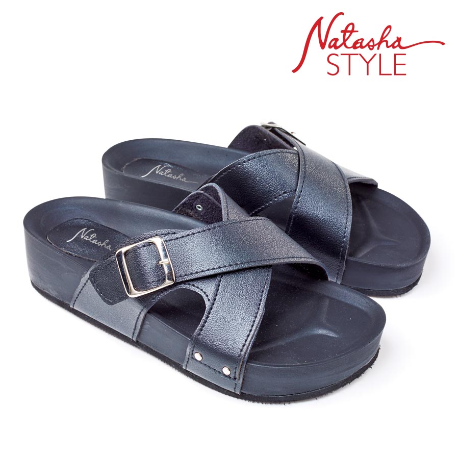 Lumumba Ladies' Black Comfortable Casual Sandals - Natasha Style