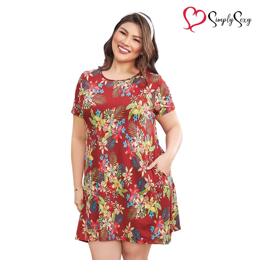 Danluna Floral Print Dress With Pockets - Simply Sexy