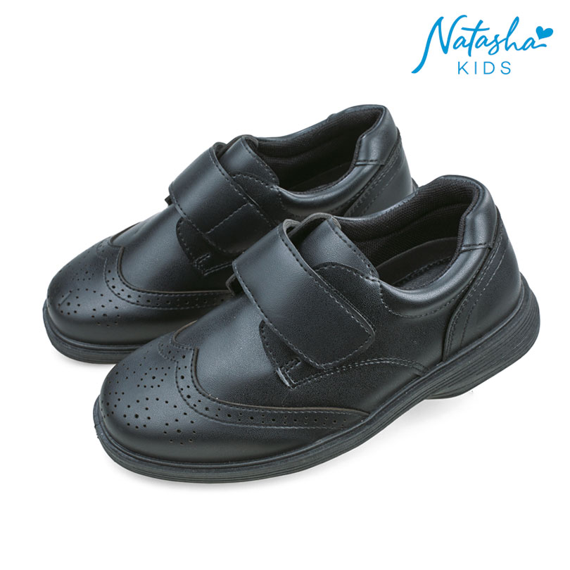 Halifax Kid's Black Boy Single Strap School Shoes - Natasha Kids