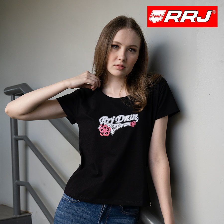 Merwish Ladies' Black Printed Roundneck Casual Shirt - RRJ