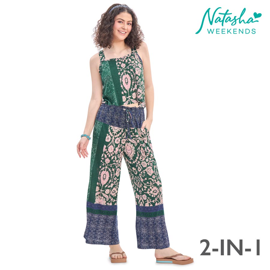 Escerlina Ladies Crop Blouse & Relaxed Pants Set - Natasha Weekends