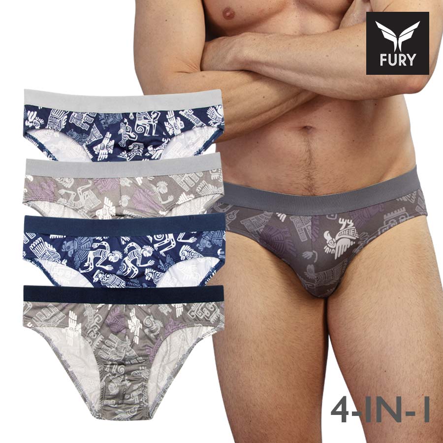 Simonarvin Men's Multicolor 4-in-1 Bikini Brief - Fury