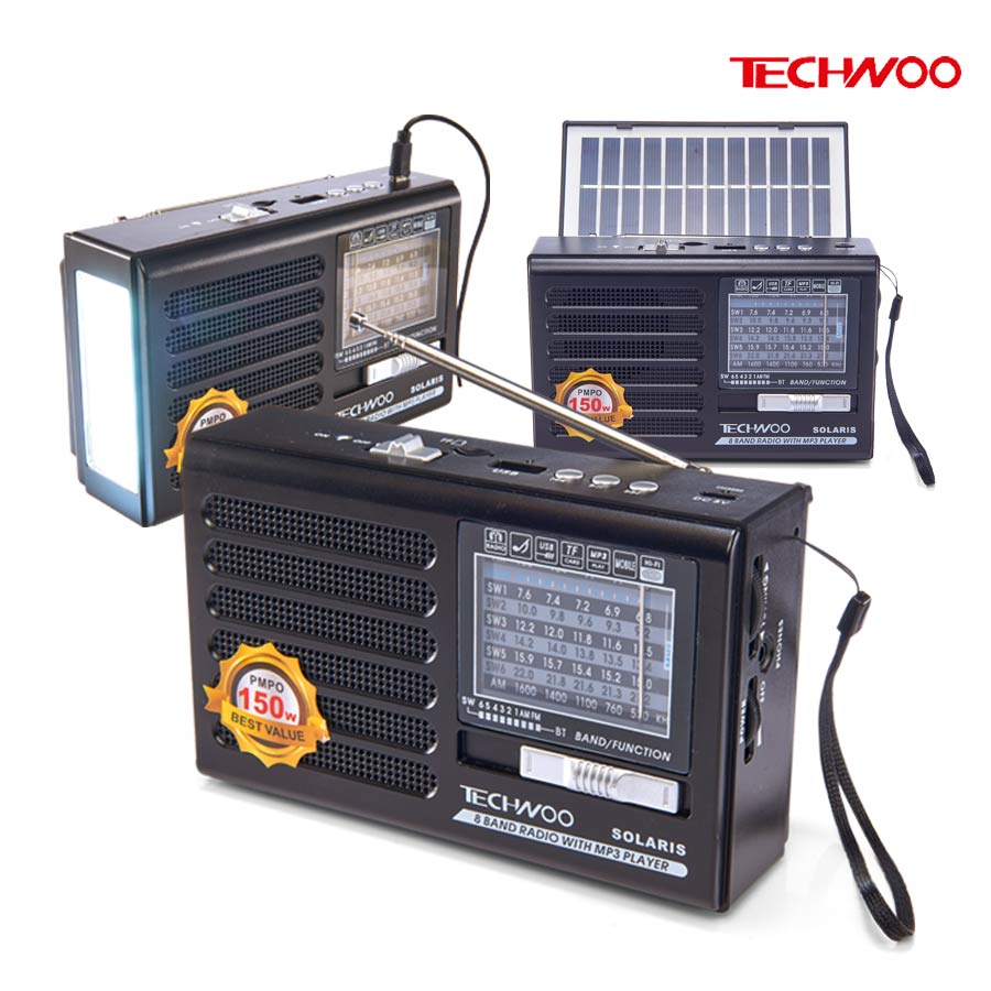 Solar Radio Rechargeable Radio With Solar Panel - Techwoo
