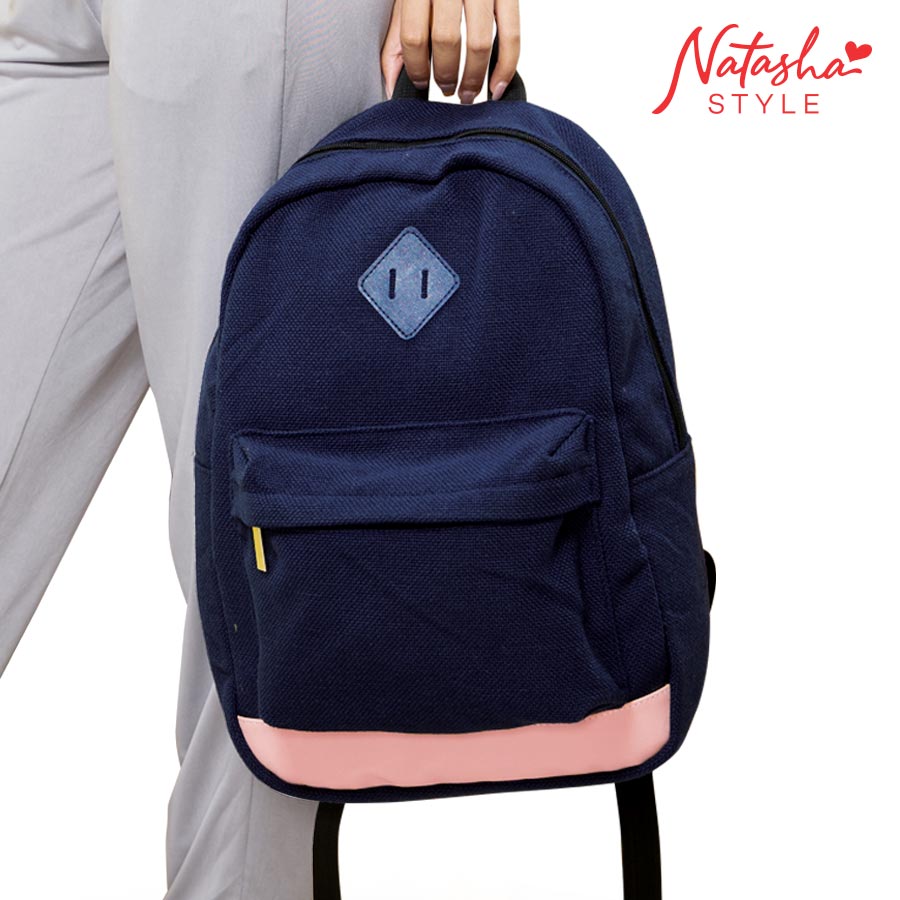 Jevialie Ladies' Navy Classic School Bag Backpack - Natasha Style