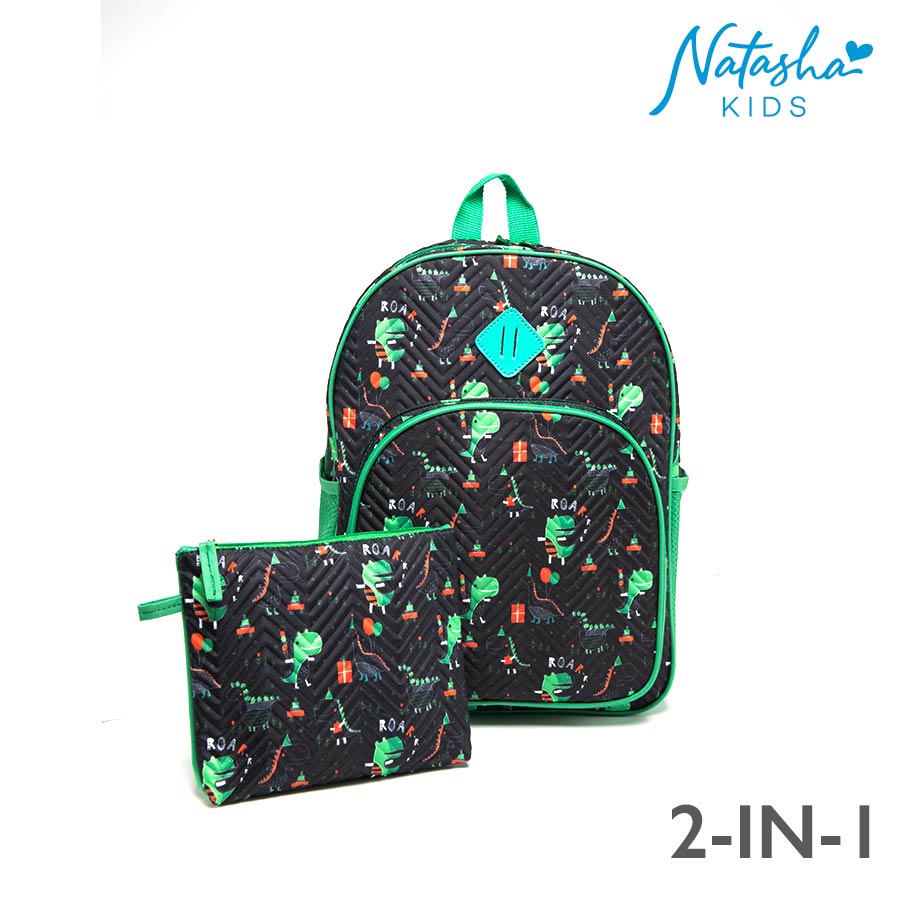 Fenorio Kid's Boys Black 2-in-1 Backpack School Bag - Natasha Kids