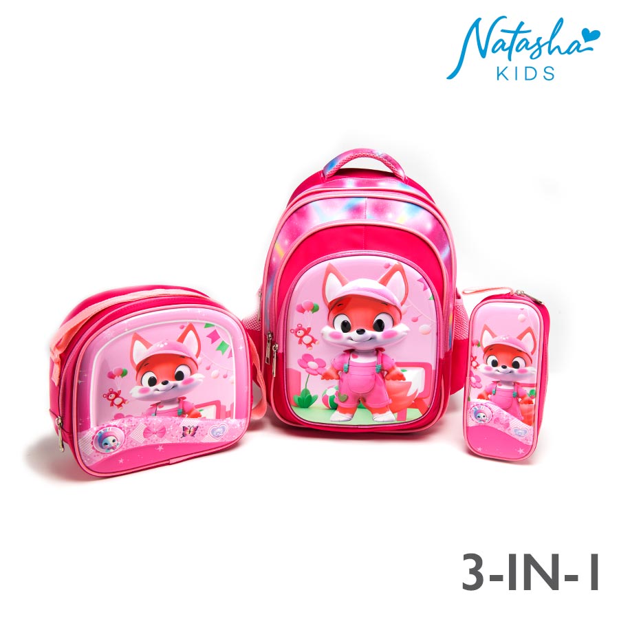 Frestida Kid's Girls Pink 3-in-1 Backpack School Bag - Natasha Kids