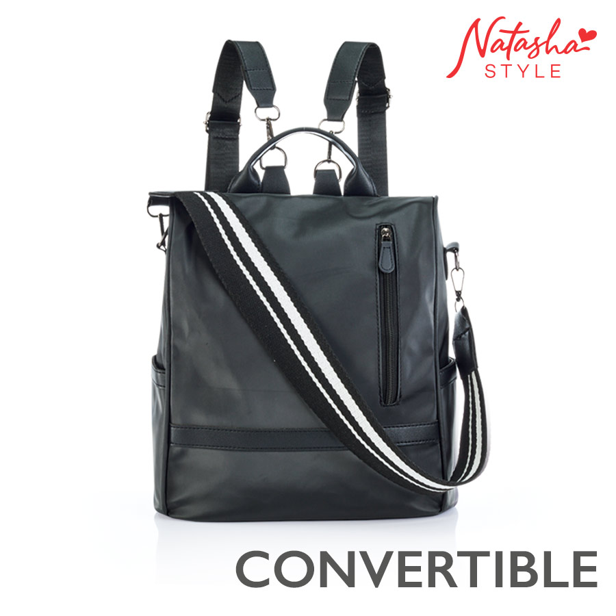 Callosie Ladies' Black Convertible Bag - Natasha Style