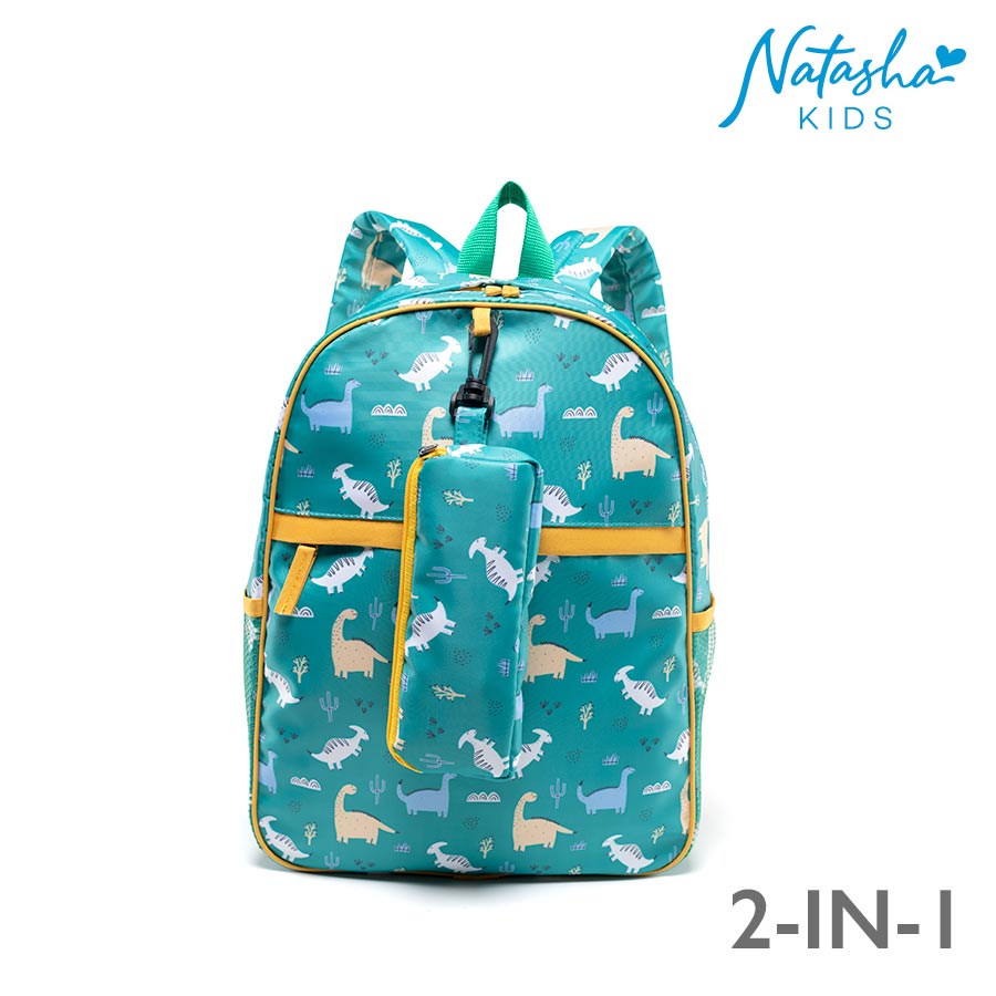 Horied Kid's Boys Green 2-in-1 Backpack School Bag - Natasha Kids