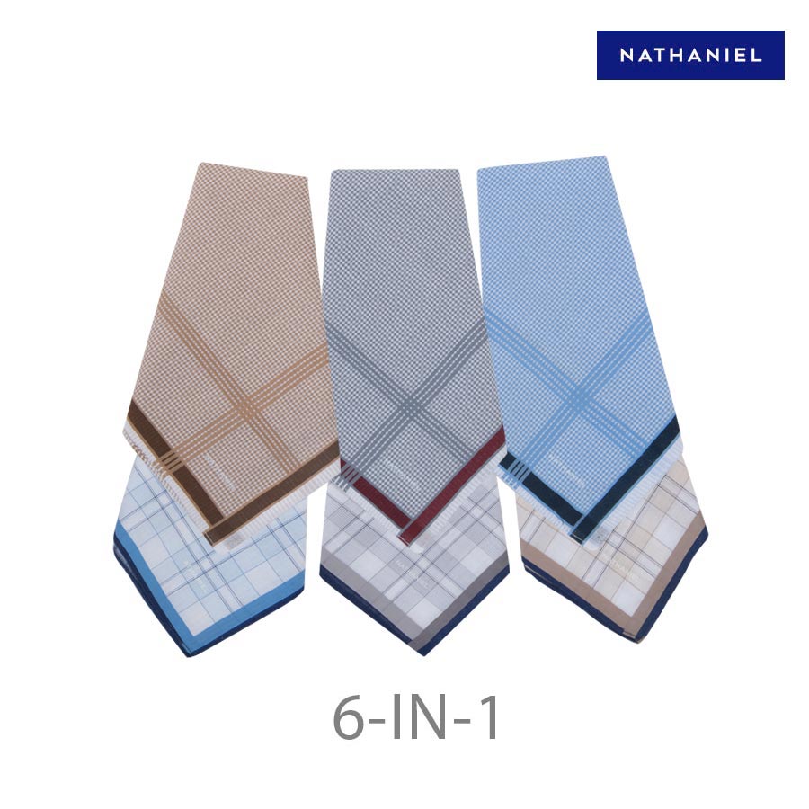 Efthimios Men's Multicolor 6-in-1 Checkered & Polka Dot
Design Casual Handkerchief - Nathaniel