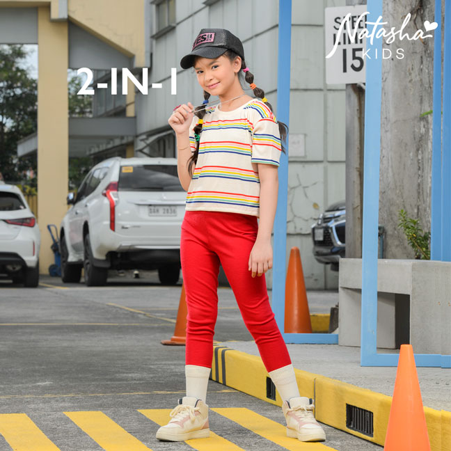 Ferlovy Kids Girls 2in1 Oversize Shirt And Leggings
Multicolor - Natasha Kids