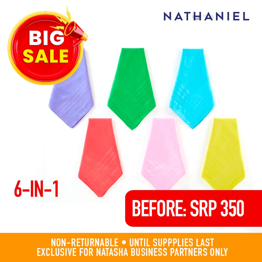 Je190 Ladies' 6-in-1 Multicolor Assorted Plain
Colored Cotton Handkerchief - Nathaniel