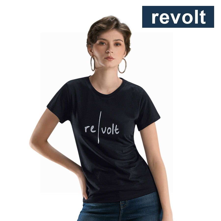 Daphne Black Ladies Printed Tee - Revolt