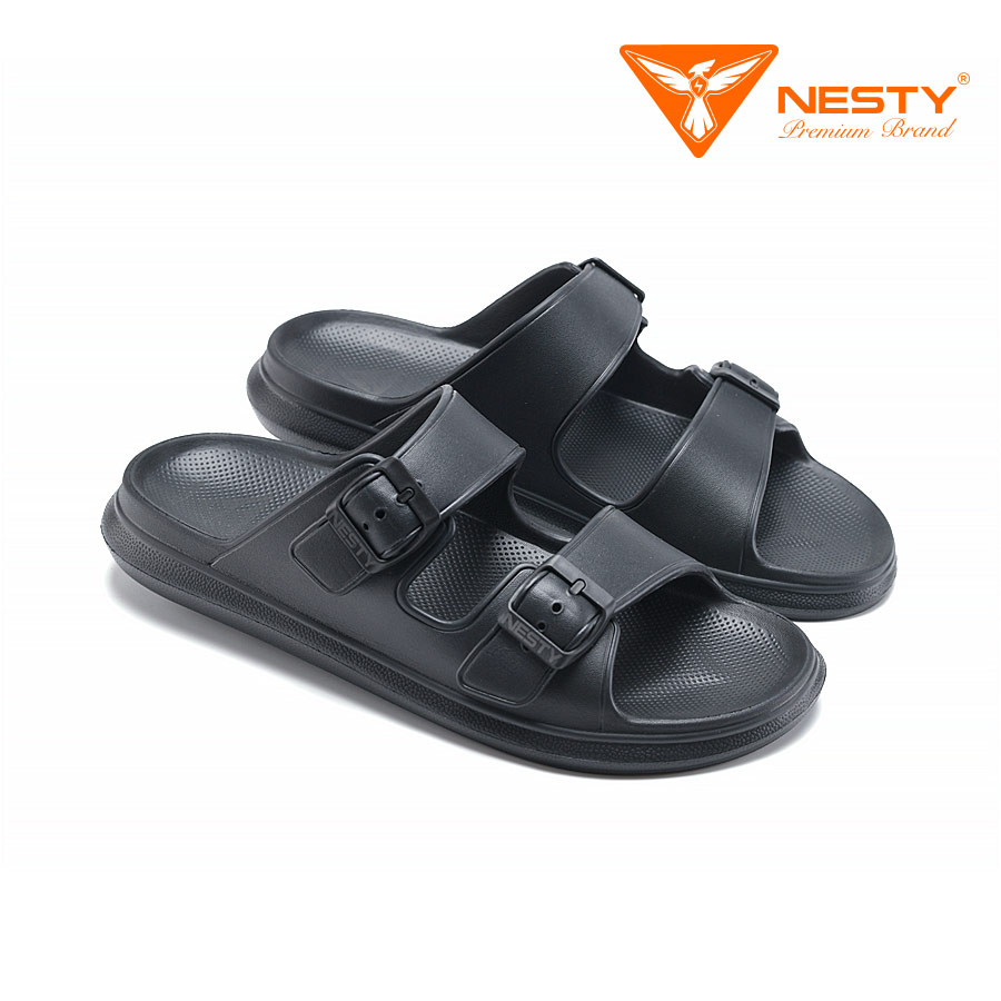 Ash Unisex Black Two Strap Slippers Sandals - Nesty