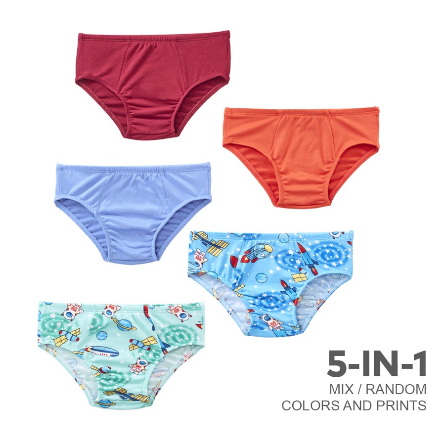 AW0161 Boy's Multicolor 5-in-1 Brief - Natasha Kids