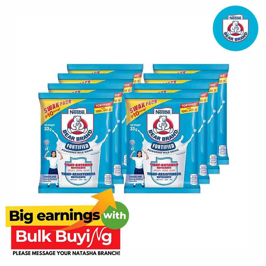 Bear Brand Fortified Powdered Milk Drink Pack of 8 - Nestle