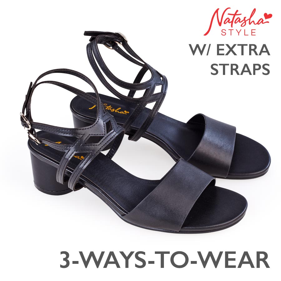 Fae Ladies Black Casual Sandals - Natasha Style