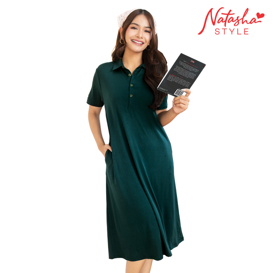Bloombell Ladies' Emerald Green Casual Dress - Natasha Style