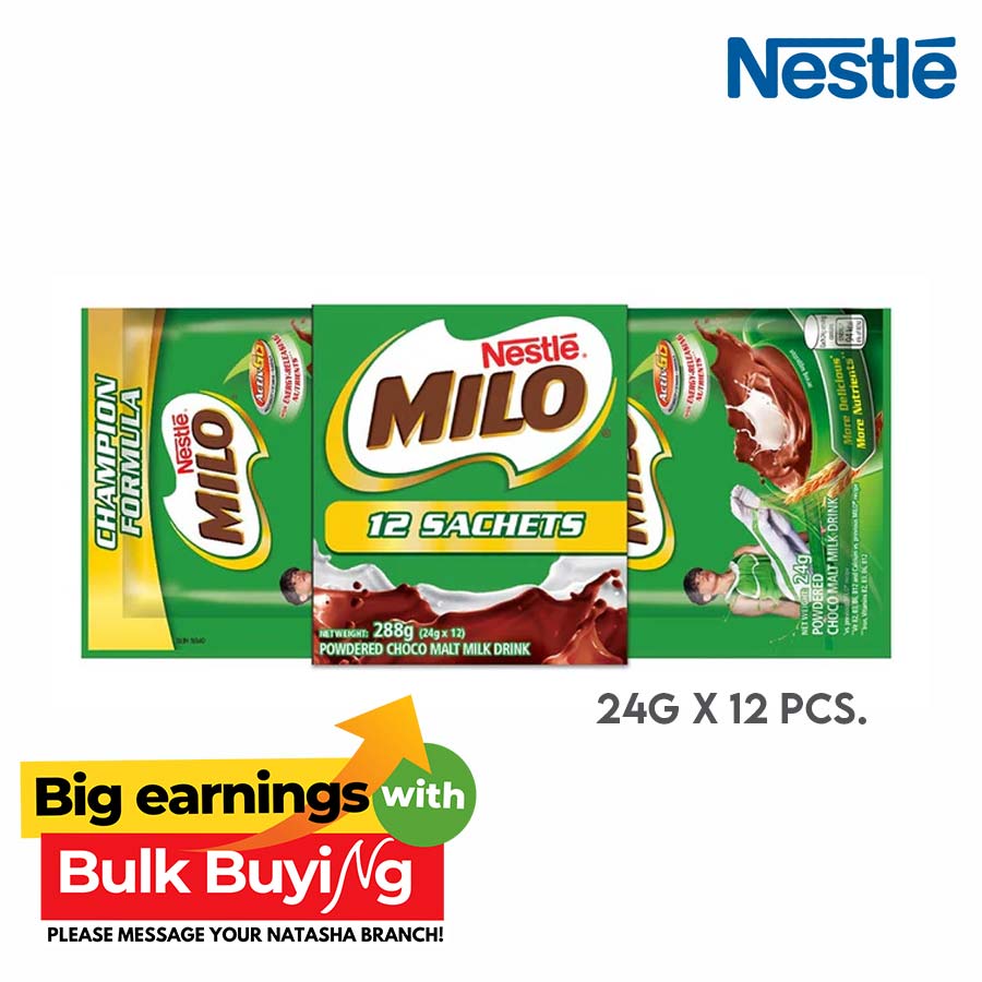 Milo Powdered Choco Malt Milk Drink Pack of 12 - Nestle