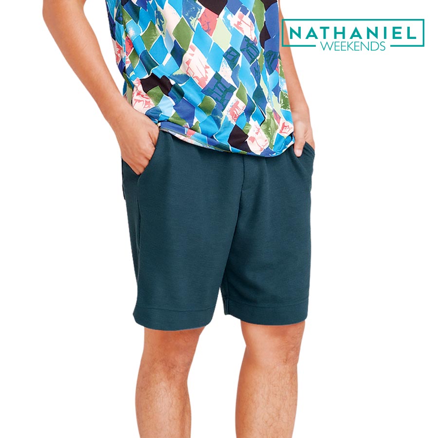 Decimus Men's Blue Green Drawstring Shorts - Nathaniel Weekends