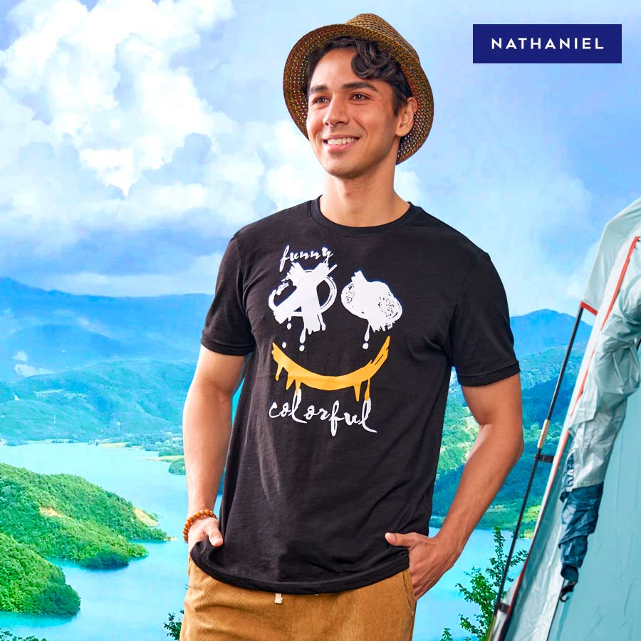 Kazalir Men's Black Graphic Shirt Casual Printed Tee - Nathaniel