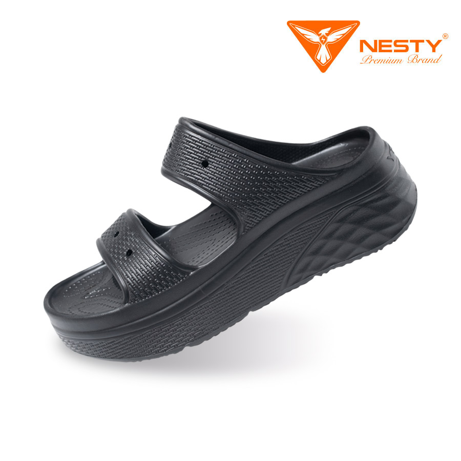 Julia Ladies' Cream Two-Strap Elevated Chunky
Sandals Slippers - Nesty