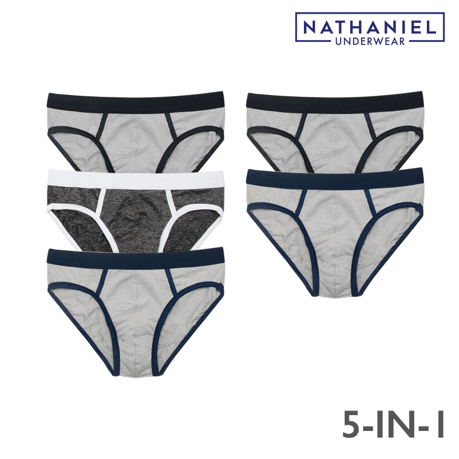 Te175 Men's Multicolor 5-in-1 Plain Bikini Brief - Nathaniel