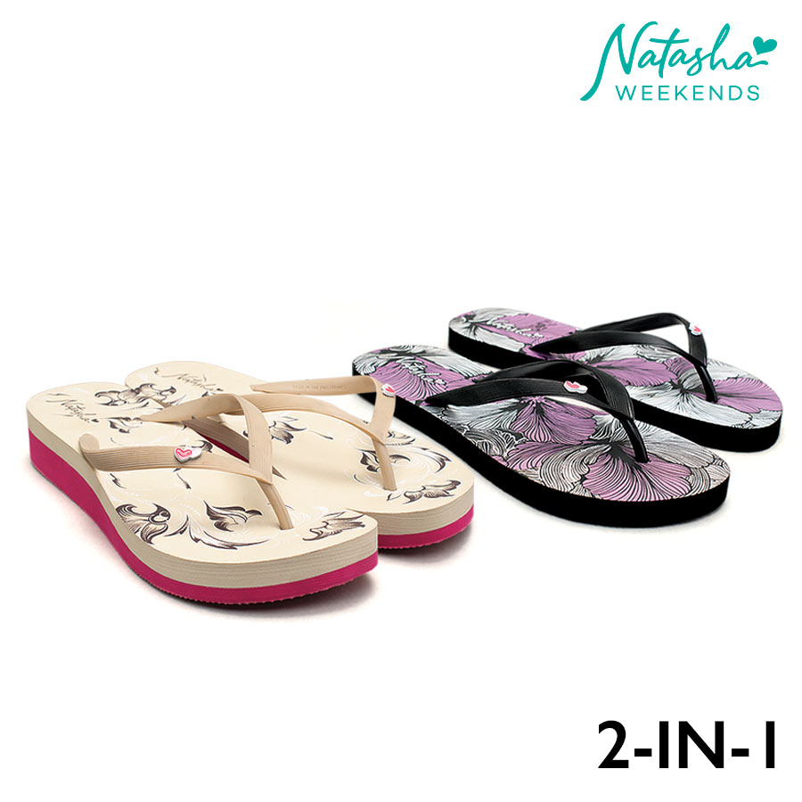 Sasha Ladies 2in1 Comfortable
Wedge And Flats Casual Thong Slippers - Natasha Weekends