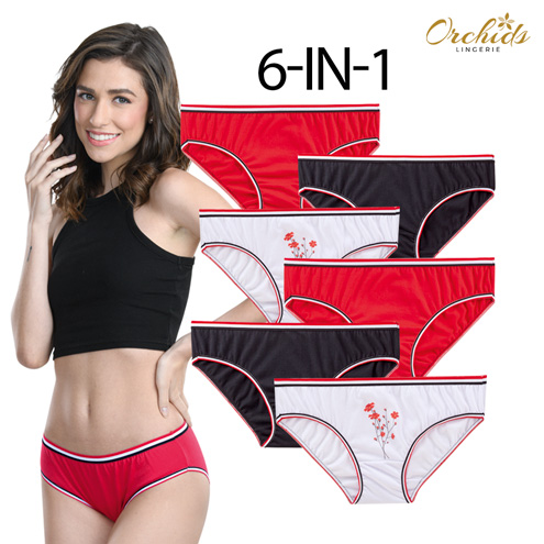 Liannaczai Ladies' Multicolor 6-in-1
Outside Garter Panty - Orchids