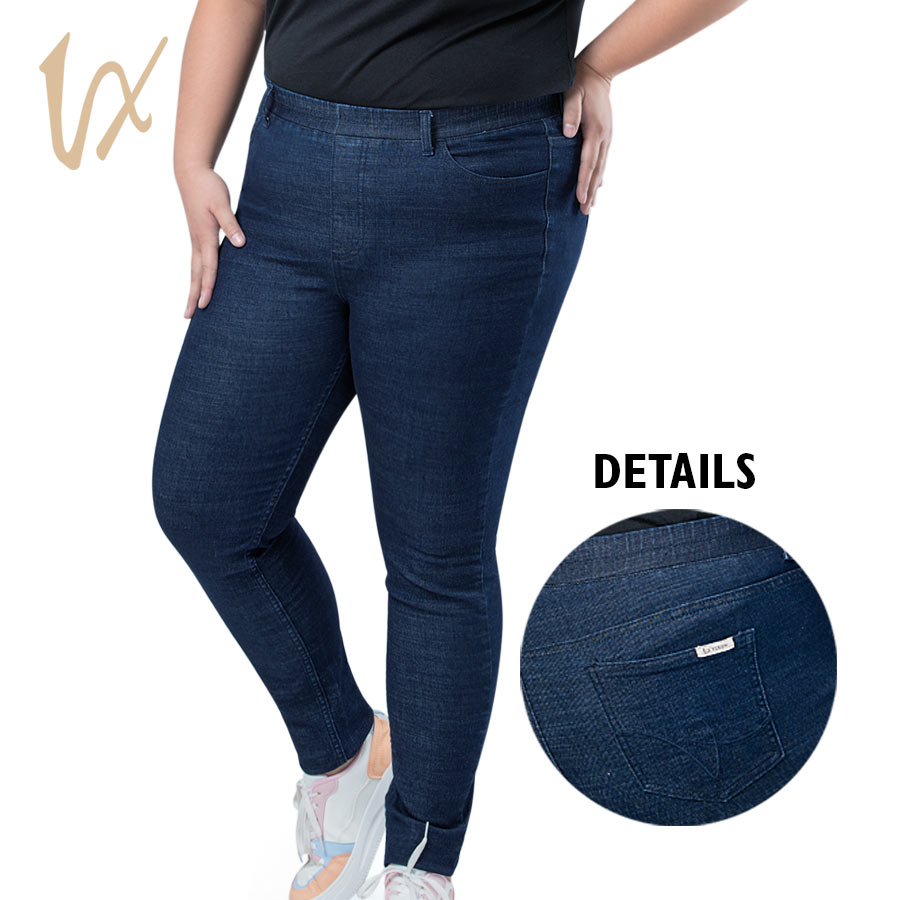 Eunairine Ladies' Plus Blue Pull On Pants - Vixen