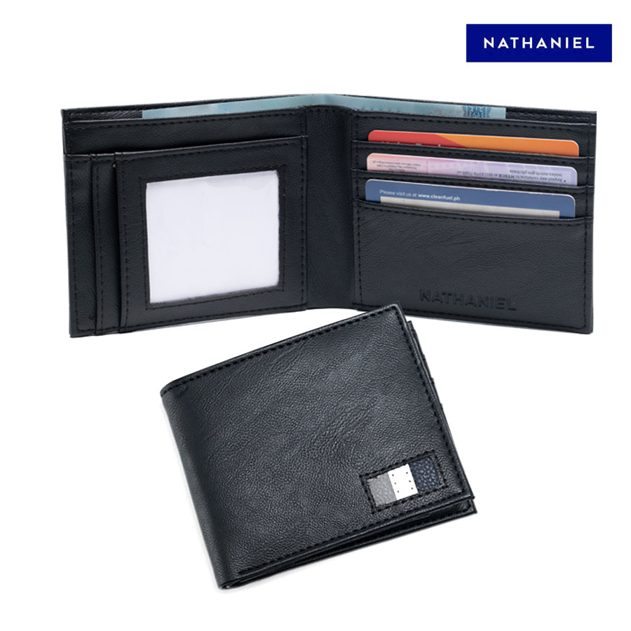 Eitaro Men's Black Bi-fold Wallet With Patch - Nathaniel