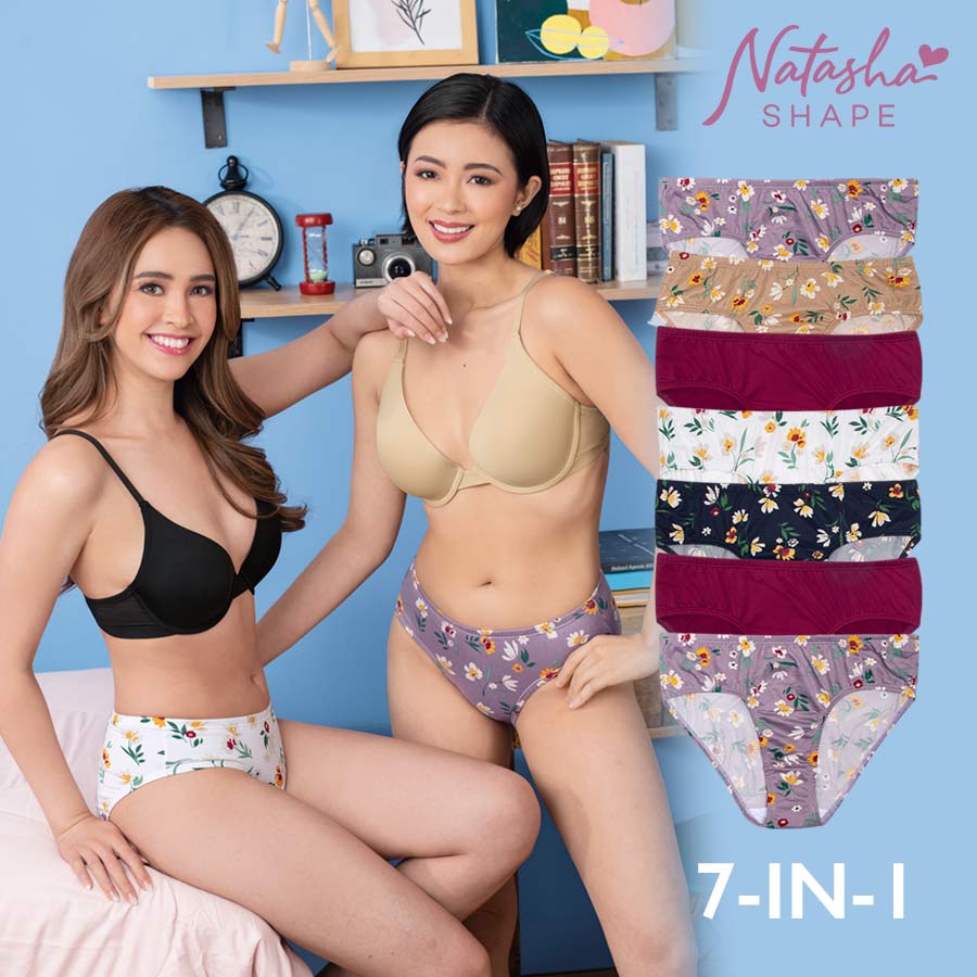 Gracefaith Ladies 7-in-1 Plain And Printed
Inside Garter Mid Rise Panty - Natasha Shape