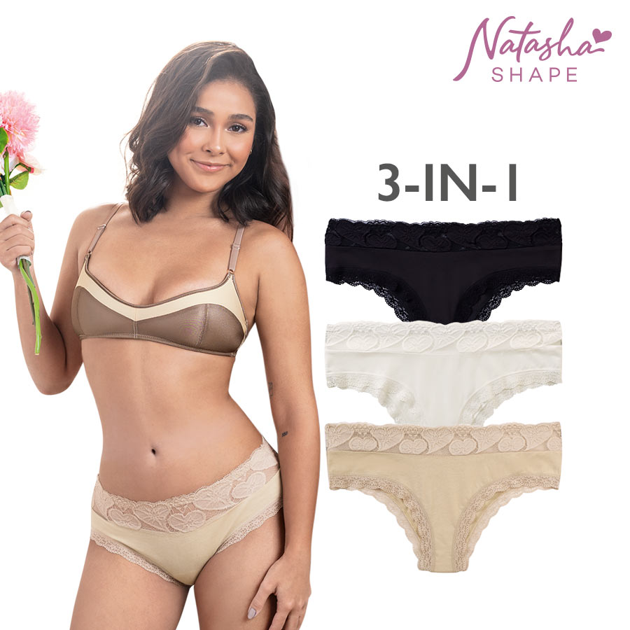 Faina Ladies' Multicolor 3-in-1 Lace Waist
Cheeky Panty - Natasha Shape