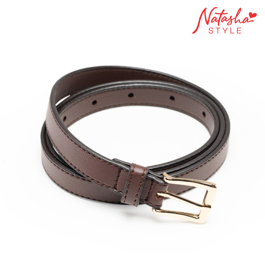 Julden Ladies' Dark Brown Skinny Belt - Natasha Style