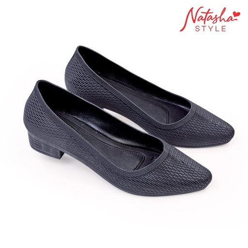 Eswatini Ladies Pointed Black Slip-on Wedge Shoes - Natasha Style