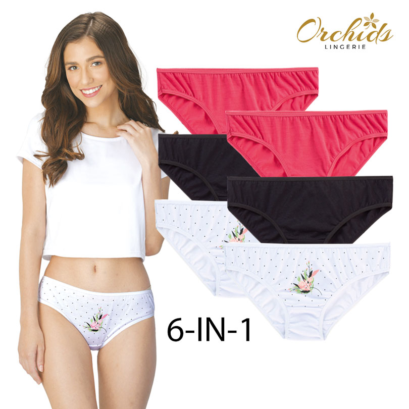 Fabiebloom Ladies' Multicolor Outside Garter Panty - Orchids