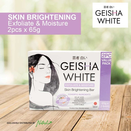 2-in-1 Skin Brightening Bar Soap and Brightening Bar 2pc - Geisha White (Exfoliate & Moisture)