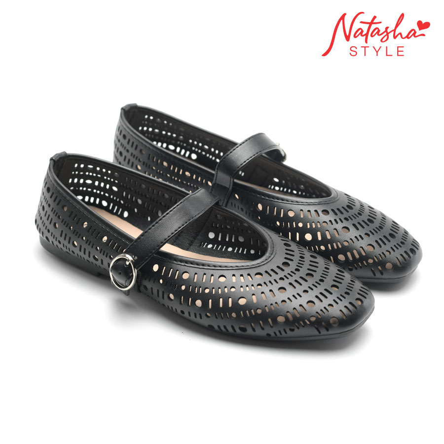 Academe Ladies' Black Casual Ballerina Shoes - Natasha Style