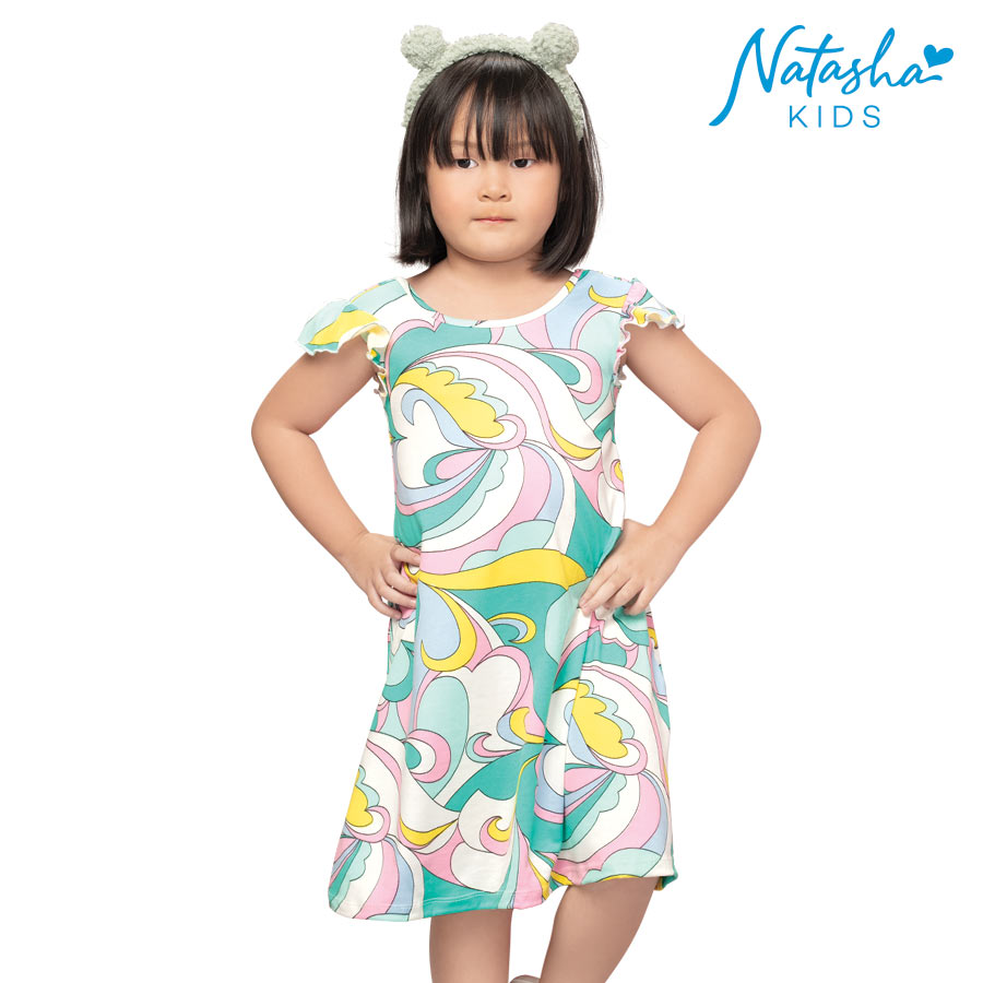 Krivalin Sleeved Printed Dress - Natasha Kids
