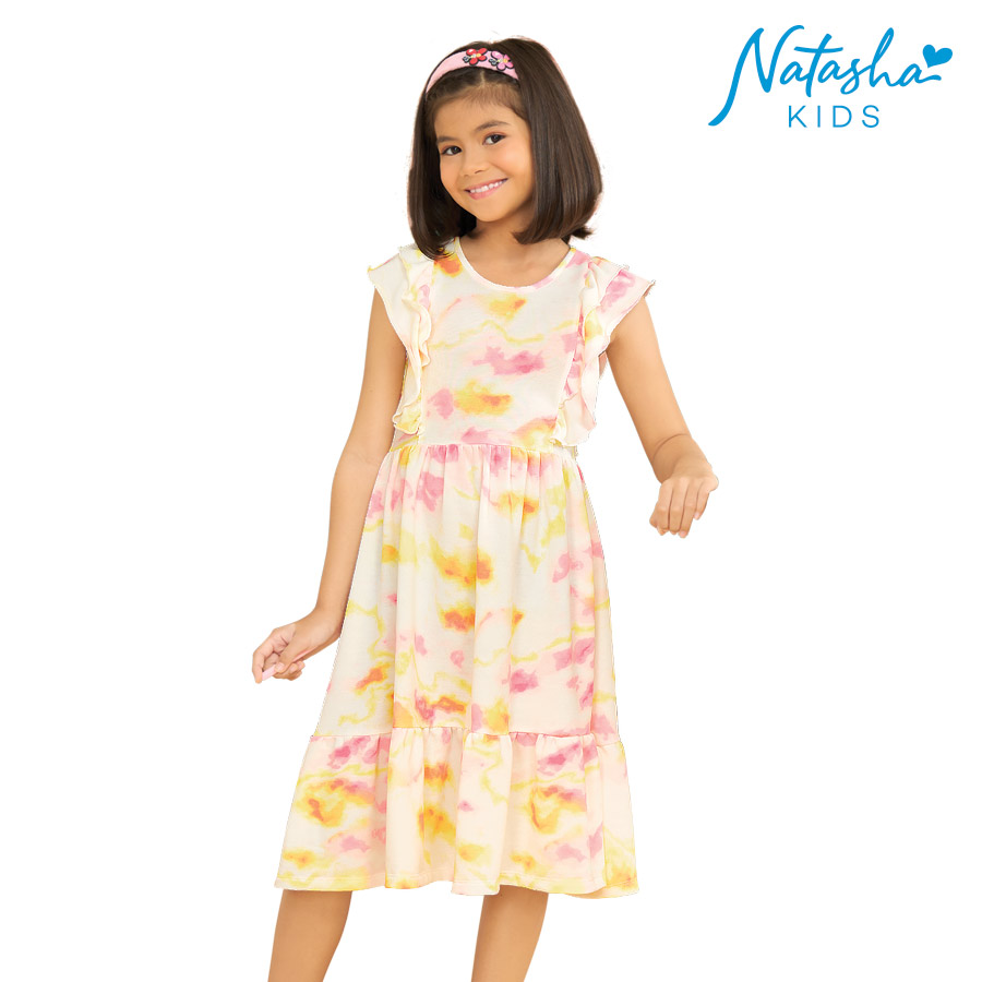 Haliane Kids Printed Shirred Dress - Natasha Kids