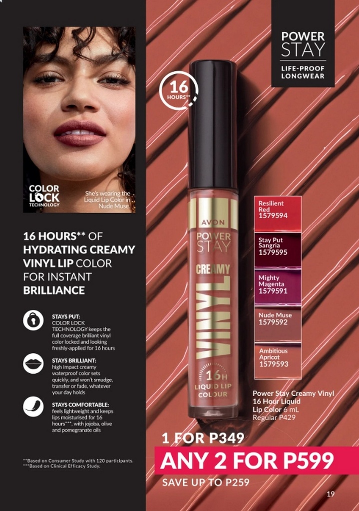 Power Stay Creamy Vinyl 16 Hour Liquid Lip Color - Avon