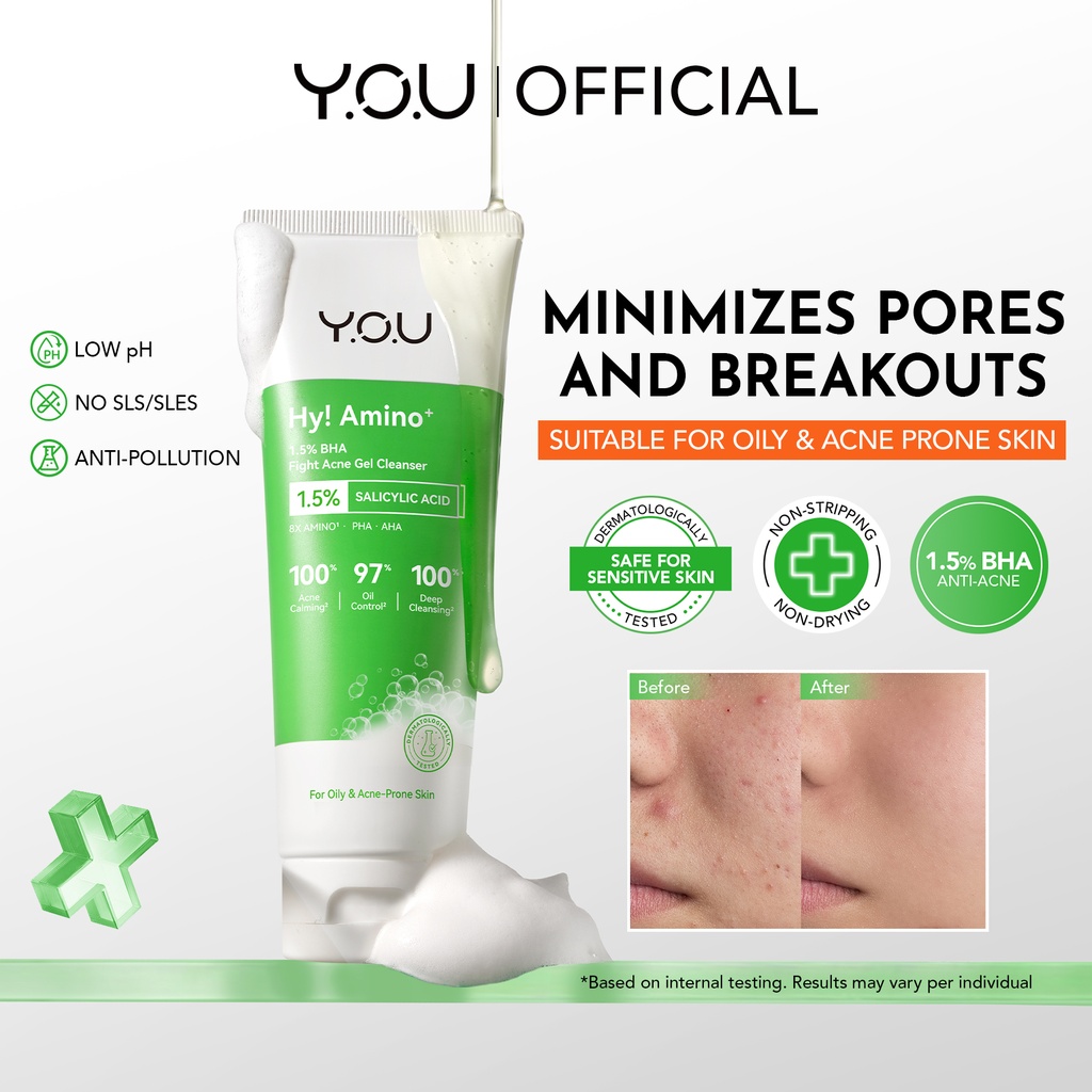Hy! Amino+ 1.5% BHA Fight Acne Gel Cleanser - YOU