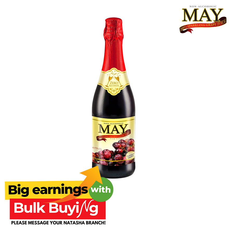 100% Sparkling Red Grape Juice - May