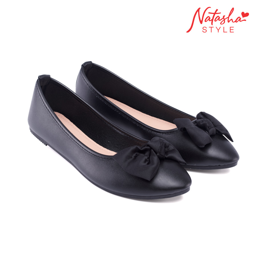 Rummie Ladies' Black Casual Ballerina Shoes - Natasha Style