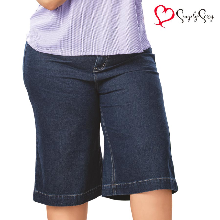 Dacen Ladies' Plus Blue Cullotes Pants - Simply Sexy