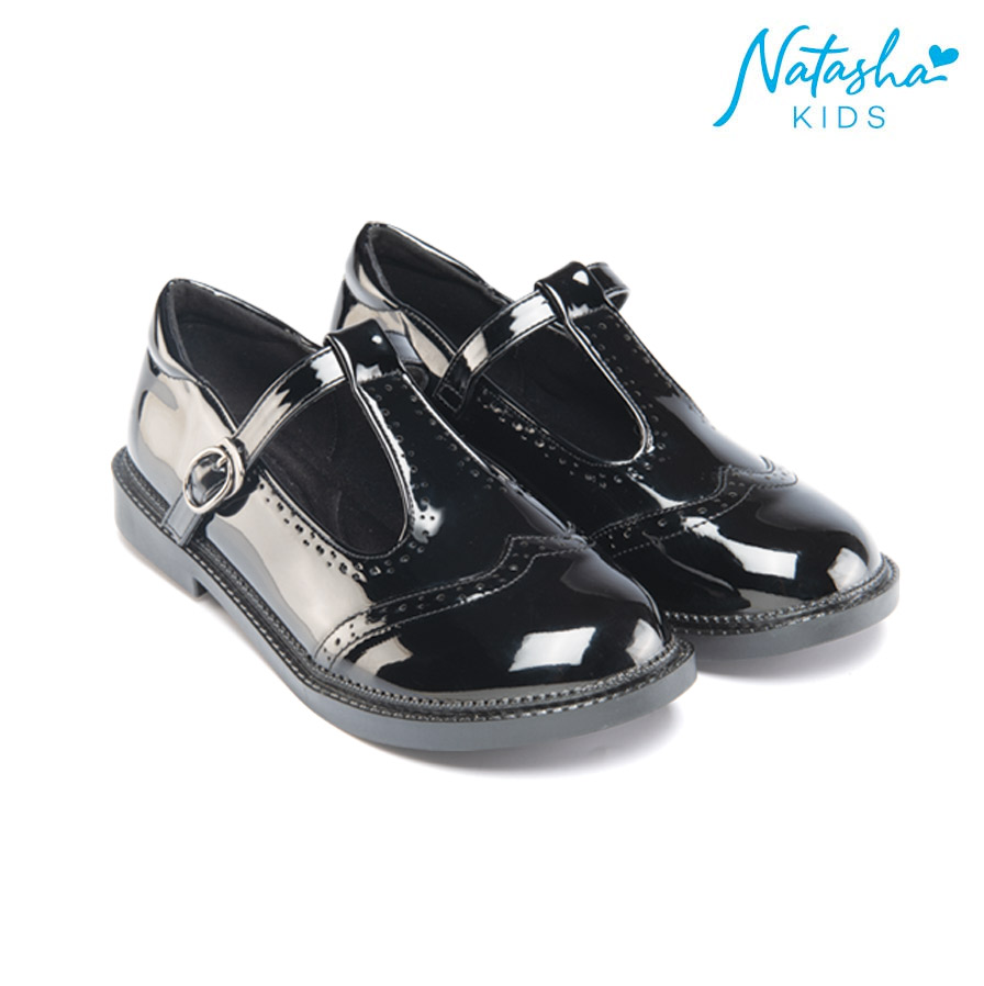 Paula Kids Black School Shoes - Natasha Kids