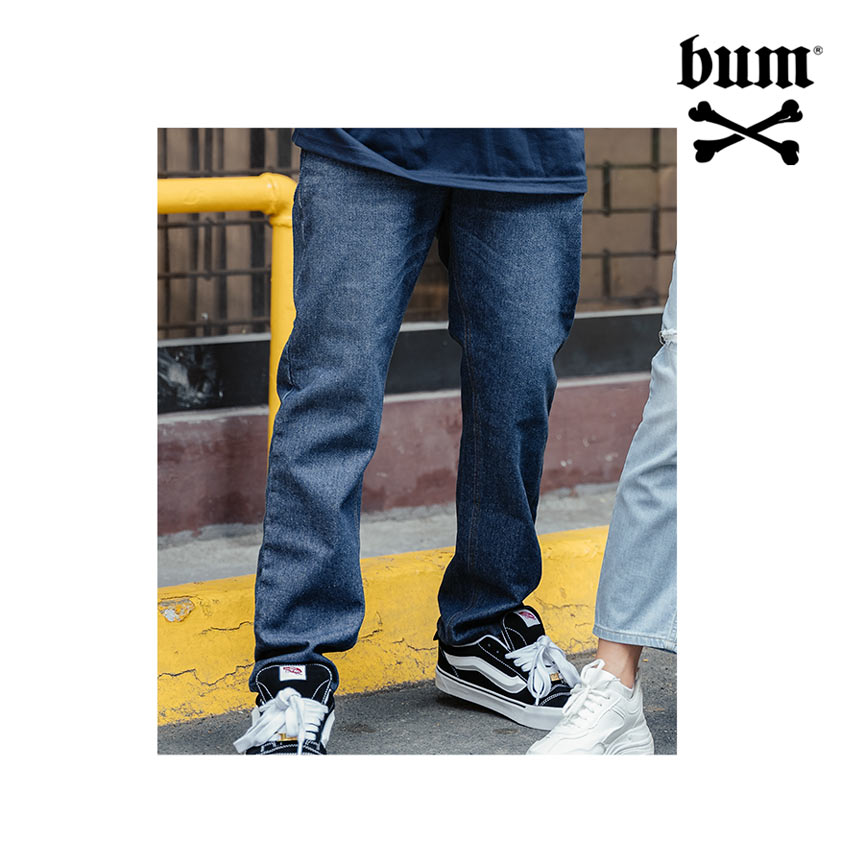 Runieroe Men's Blue Slim Straight Pants - BUM