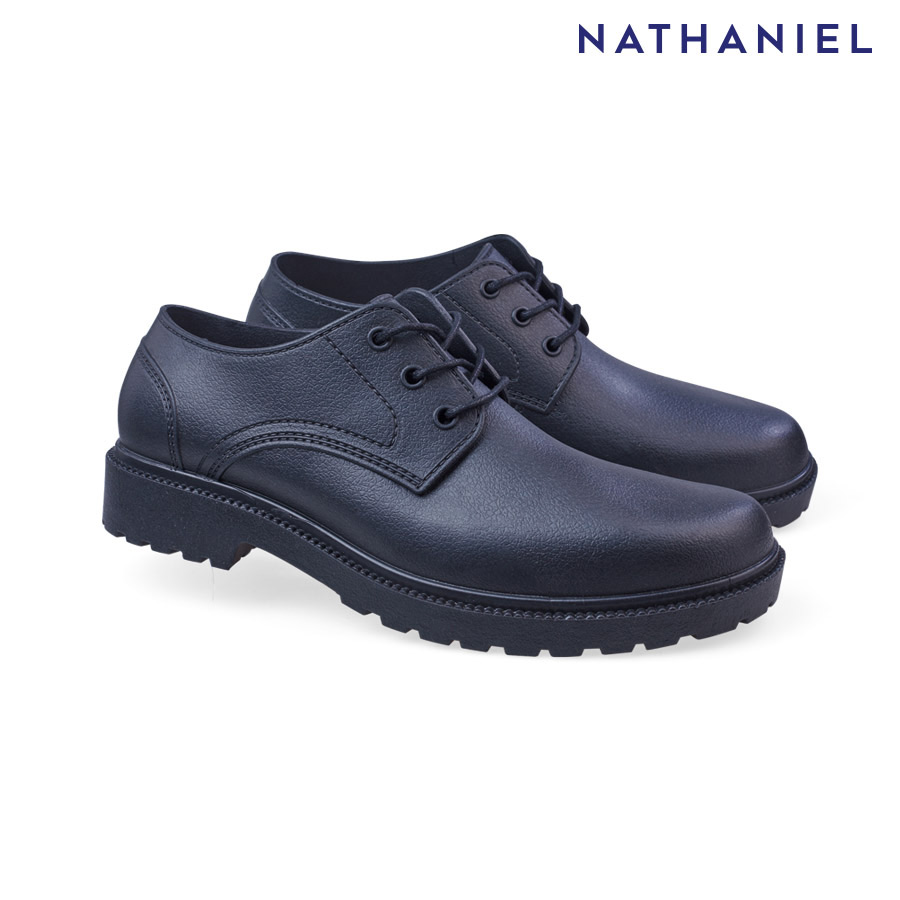 Faodail03 Men's Lace Up Black Shoes - Nathaniel