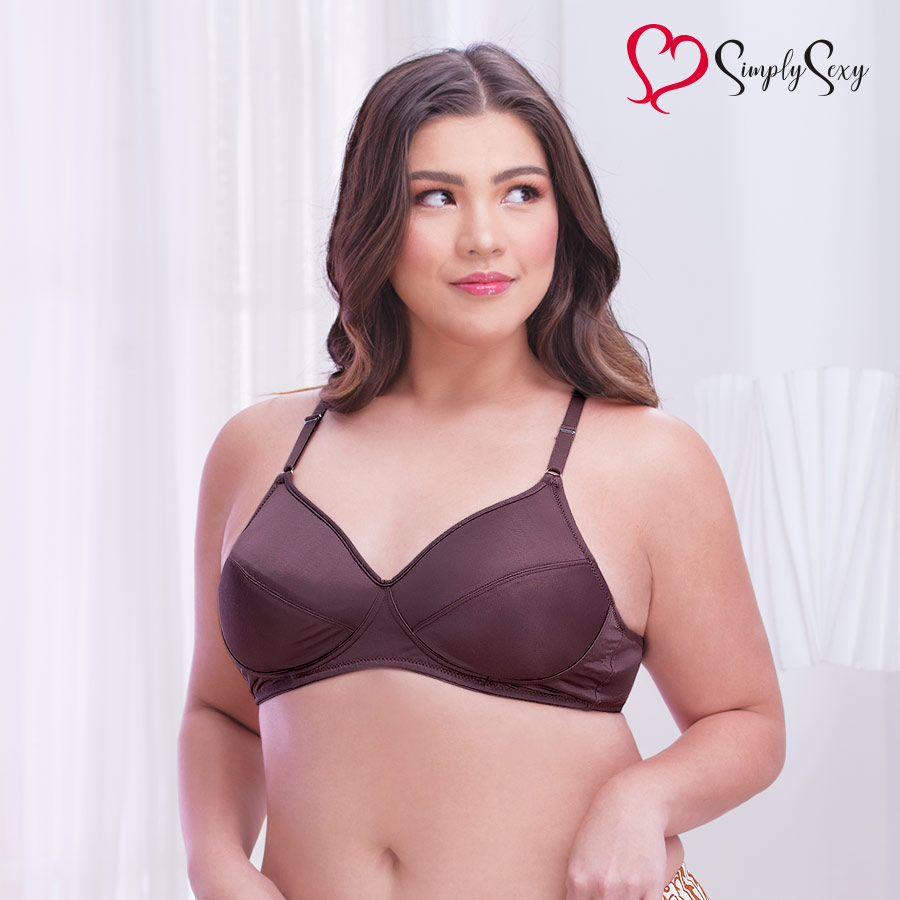 Dinaflor Ladies Plus Size Dark Brown Non-wire Soft Cup Bra - Simply Sexy