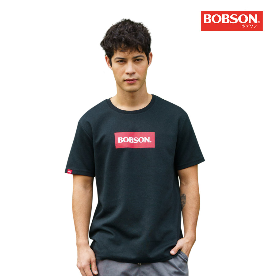 Hachiro Men's Black Roundneck Printed Shirt - Bobson